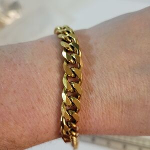 Goldtone Cuban Style Chain Bracelet